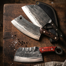Handcrafted 4-Piece Hand Forged Chef & Cleaver Set by Xcutlery — view 2