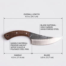 Hellfang 5" Hand Forged Butcher Knife, High Carbon Steel