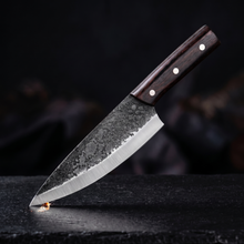 Orca 12" Hand Forged Chef Knife, High Carbon Steel, Black Rosewood Handle