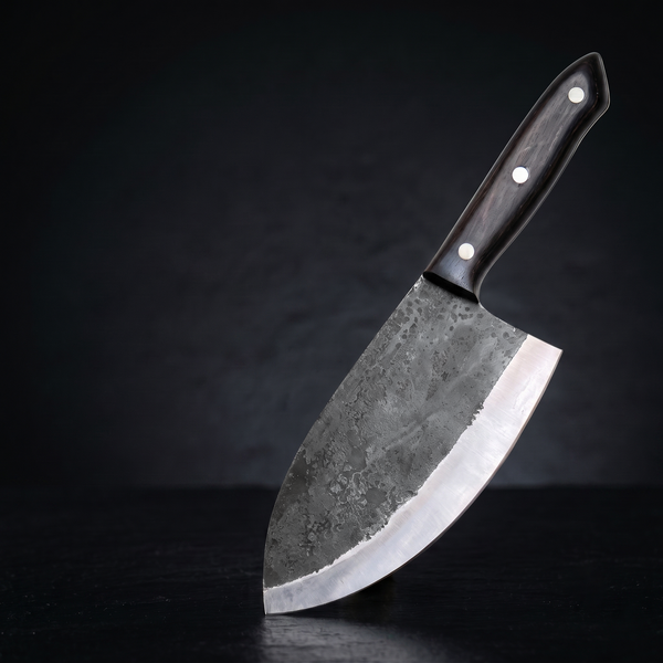 Hand Forged Butcher Cleaver 7.5", High Carbon Steel, Rosewood Handle