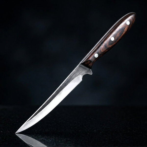 Barracuda 10" Hand Forged Fish Fillet Knife, Black Rosewood Handle