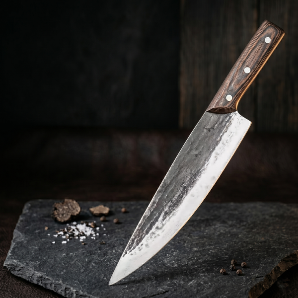 Ironclad 8.7" Hand Forged Chef Knife, High Carbon Steel