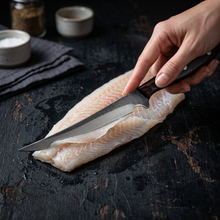 Barracuda 13" Hand Forged Fish Fillet Knife, Black Rosewood Handle