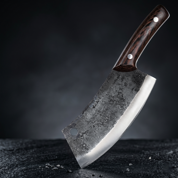 Kermode 7 inch hand forged Serbian chef knife with hardwood handle, main view