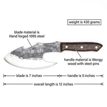 Megalodon 6.6" Hand Forged Meat Cleaver, Wenge Wood Handle