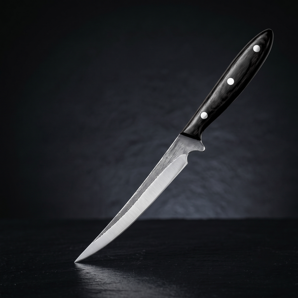 Barracuda 13 inch hand forged fish fillet knife with black rosewood handle, main photo