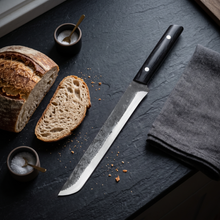 Mamba 11 inch high carbon steel brisket knife with polished sharp edge, detail view