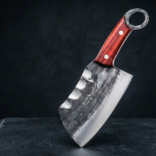 Warthog 6" Hand Forged Cleaver, 1095 Steel, Pakka Wood Handle